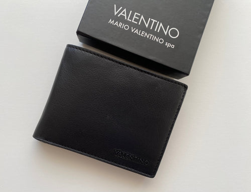 Vīriešu naudas maks Valentino melns ar ekstra karšu vietām